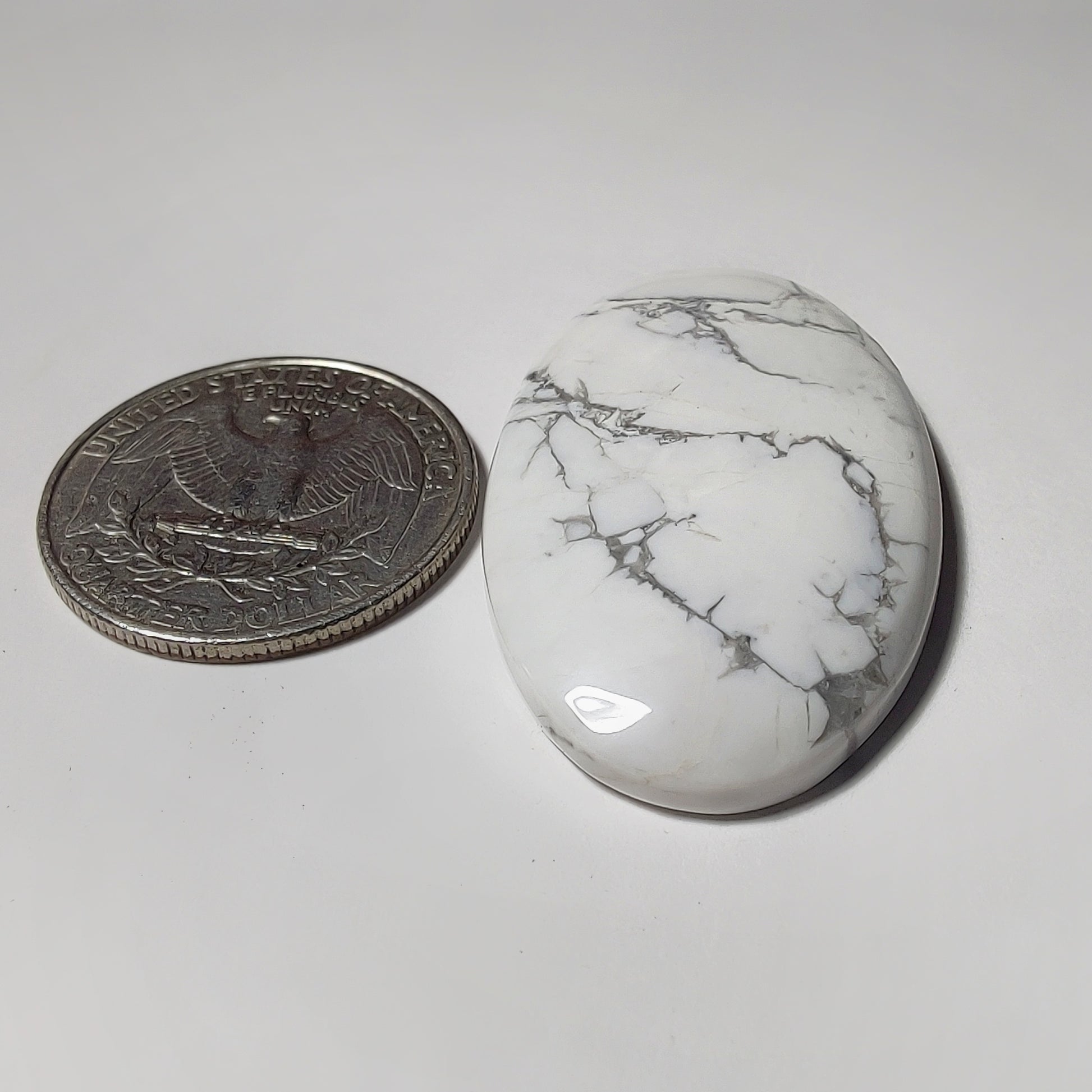 Howlite gemstone cabochon - natural crystal healing stone for jewelry making by Gemivra
