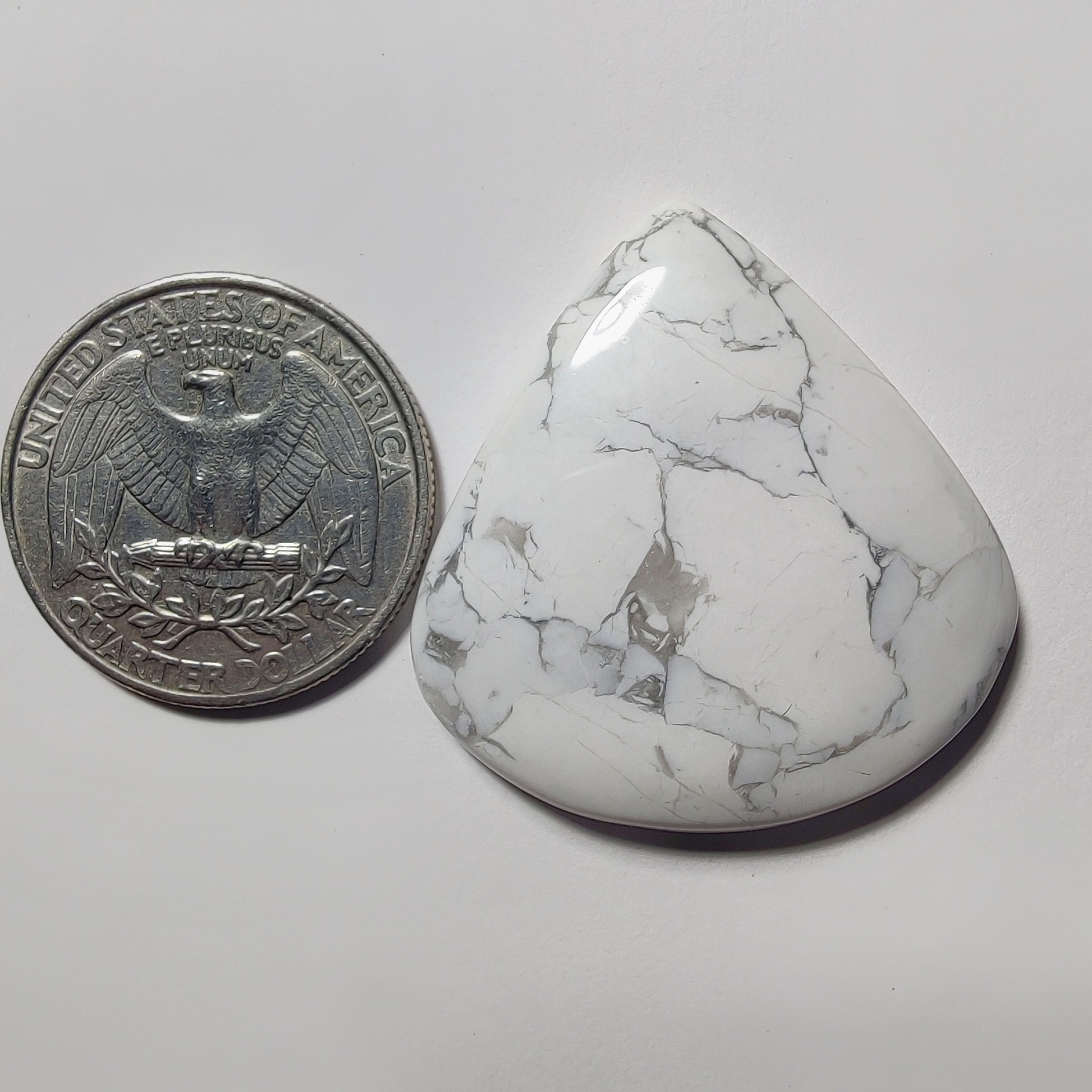 Howlite gemstone cabochon - natural crystal healing stone for jewelry making by Gemivra
