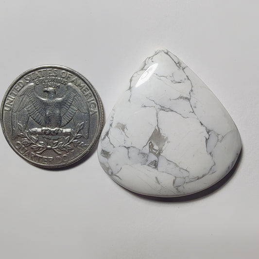 Howlite gemstone cabochon - natural crystal healing stone for jewelry making by Gemivra