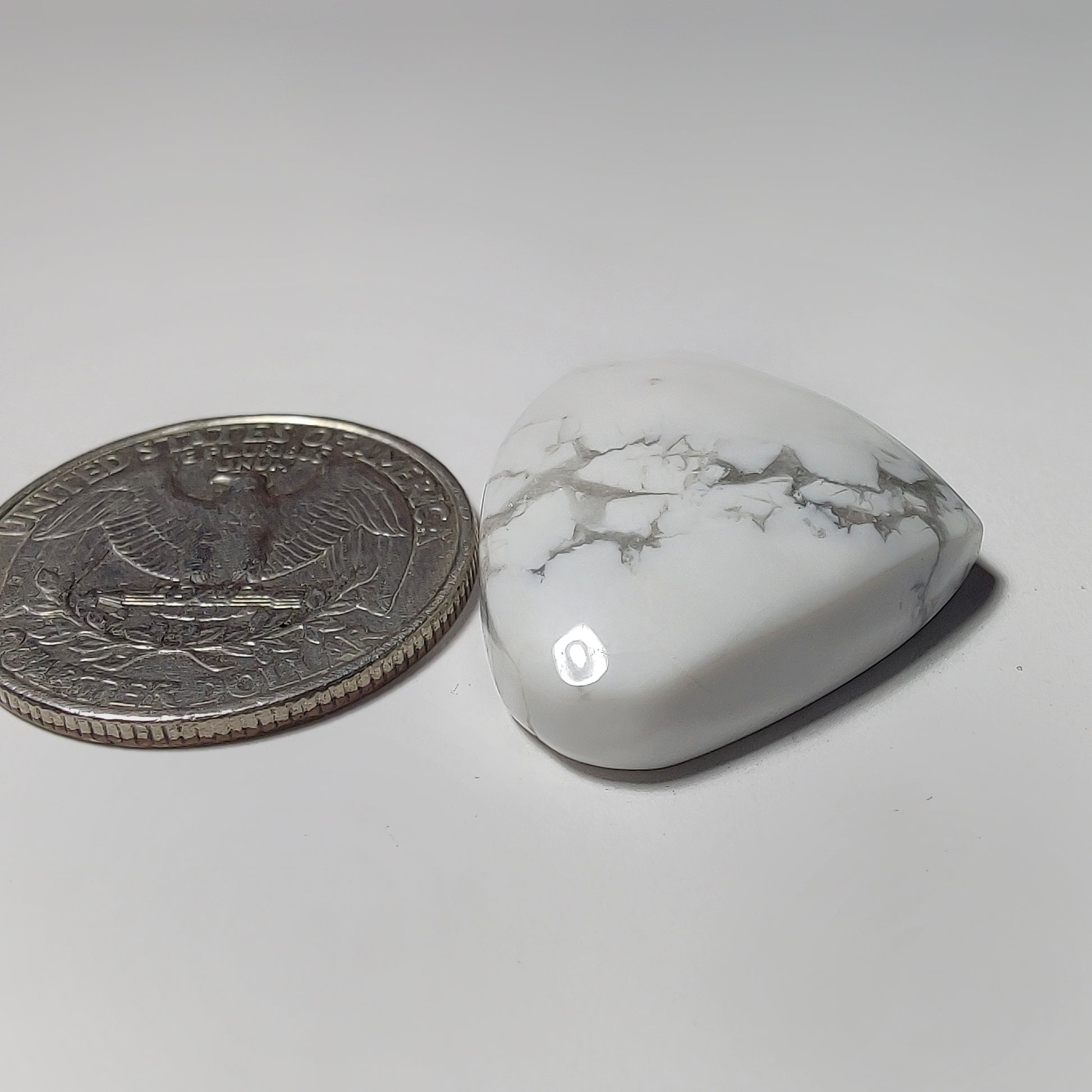 Howlite gemstone cabochon - natural crystal healing stone for jewelry making by Gemivra