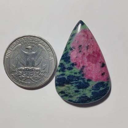 Ruby Zosite gemstone cabochon - natural crystal healing stone for jewelry making by Gemivra
