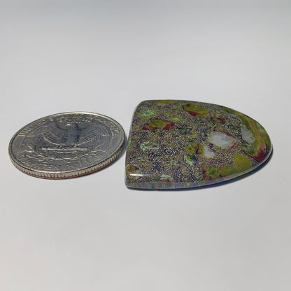 Epidote In Matrix gemstone cabochon - natural crystal healing stone for jewelry making by Gemivra