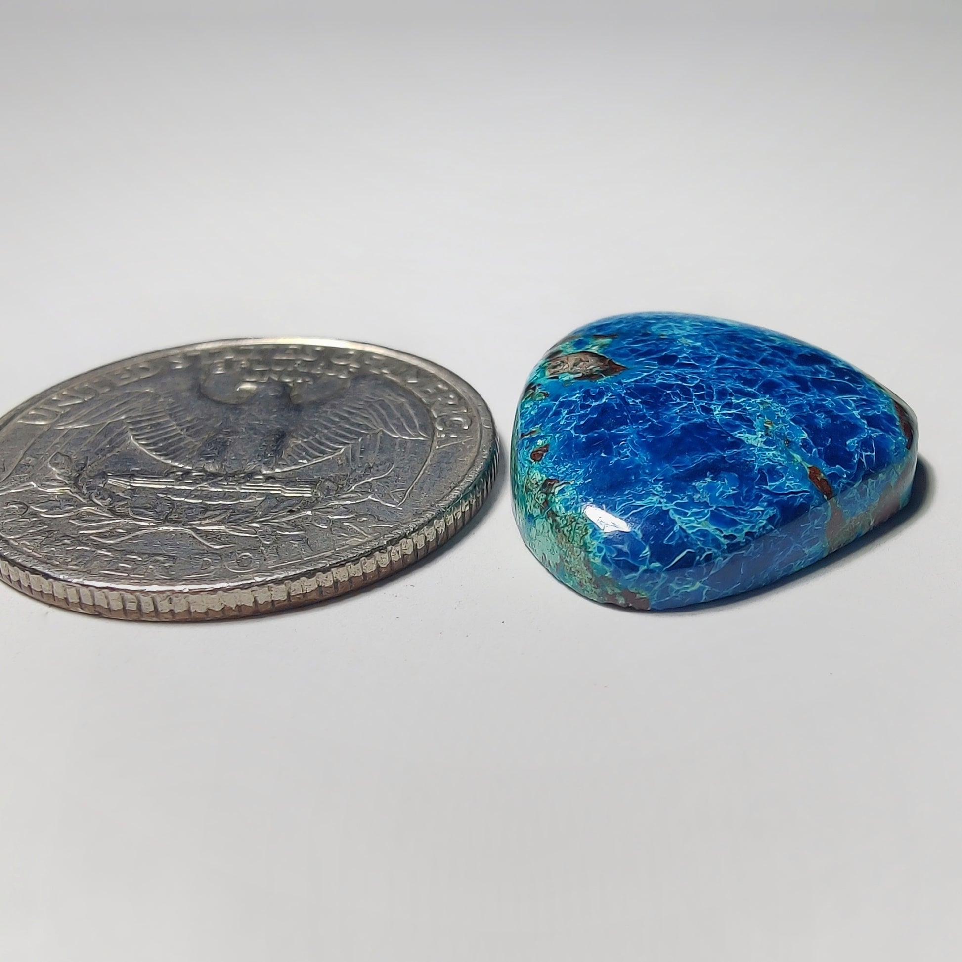 Azurite gemstone cabochon - natural crystal healing stone for jewelry making by Gemivra