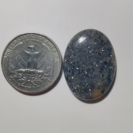 Midnight Quartz gemstone cabochon - natural crystal healing stone for jewelry making by Gemivra