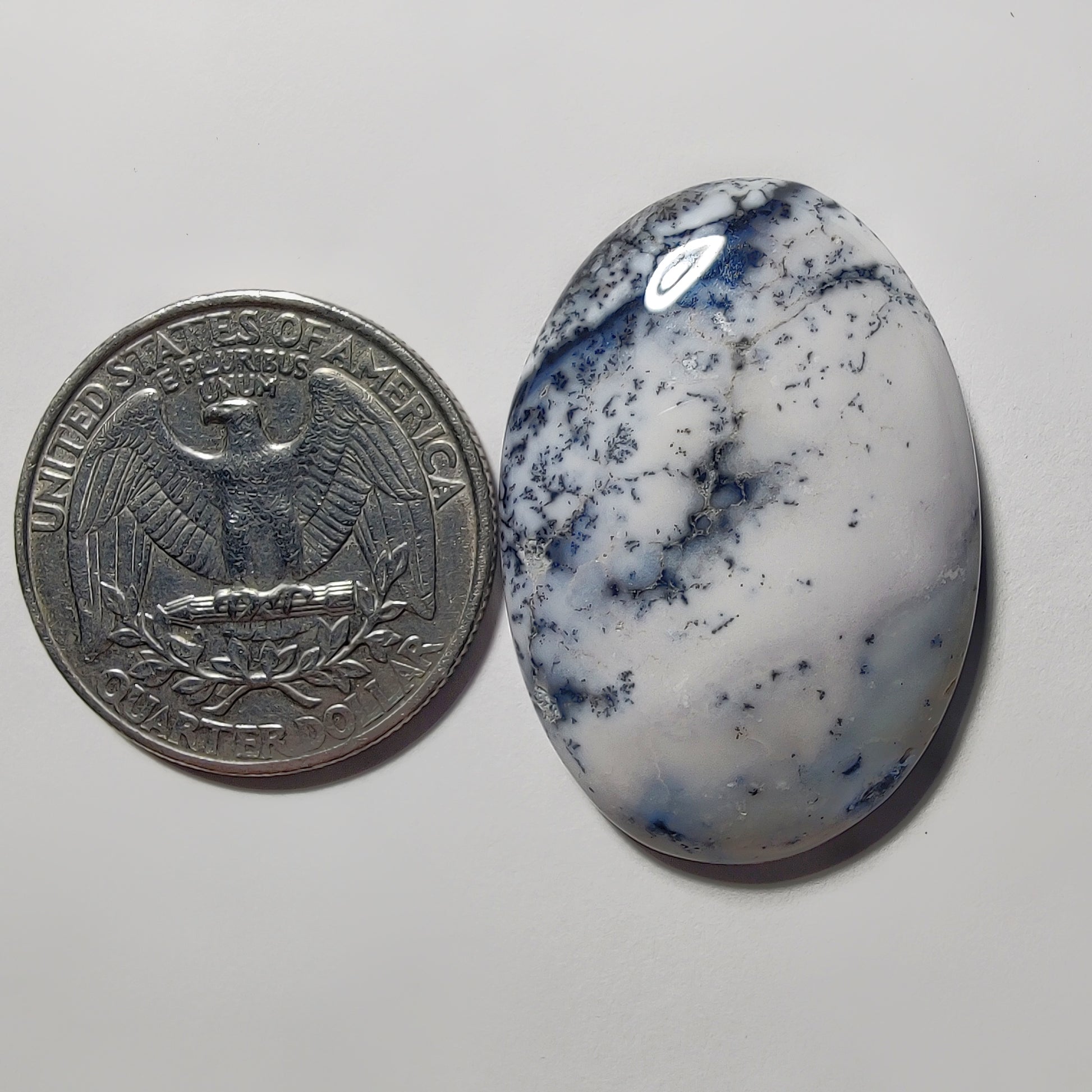 Dendritic Agate gemstone cabochon - natural crystal healing stone for jewelry making by Gemivra