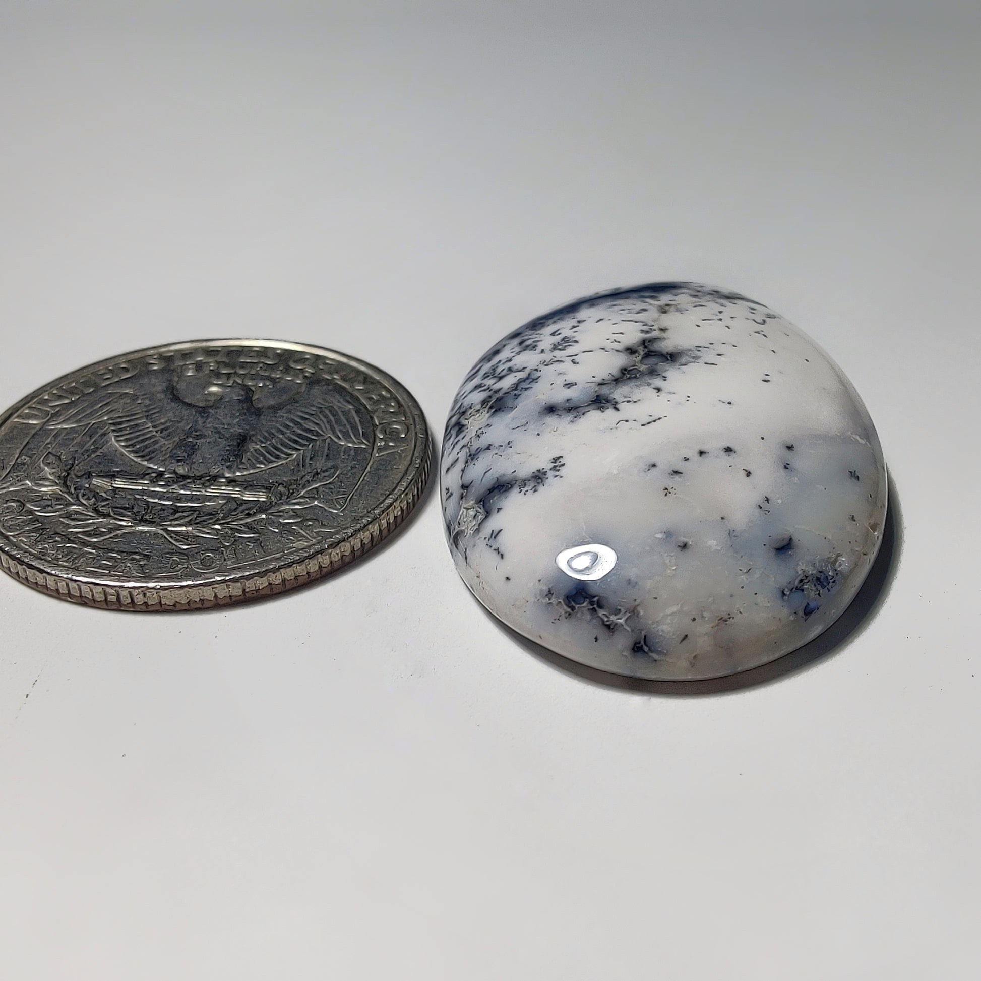 Dendritic Agate gemstone cabochon - natural crystal healing stone for jewelry making by Gemivra