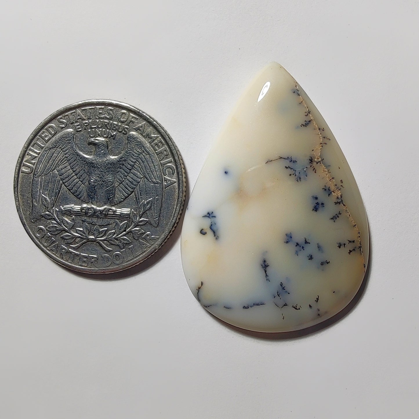 Dendritic Agate gemstone cabochon - natural crystal healing stone for jewelry making by Gemivra