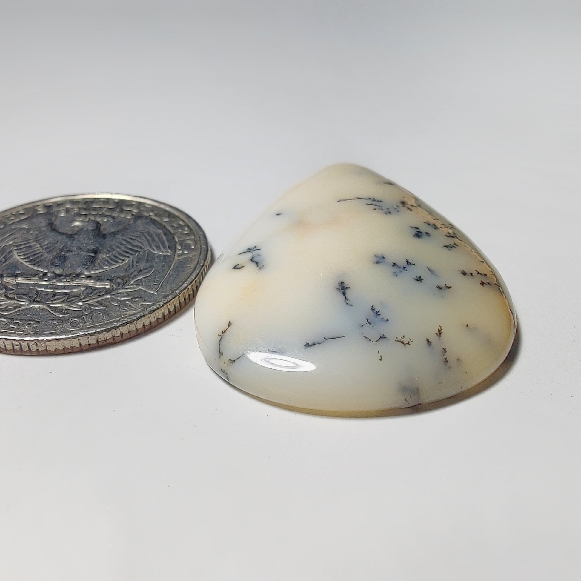 Dendritic Agate gemstone cabochon - natural crystal healing stone for jewelry making by Gemivra
