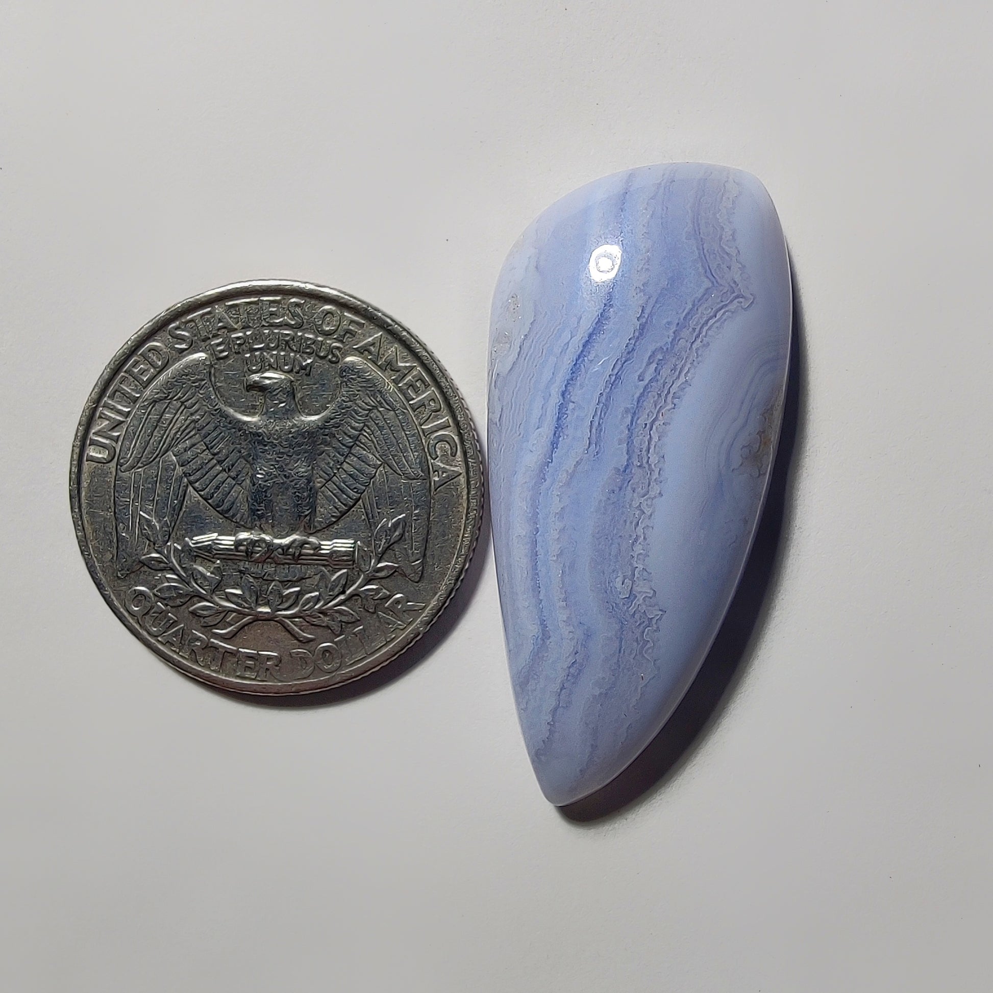 Blue Lace Agate gemstone cabochon - natural crystal healing stone for jewelry making by Gemivra