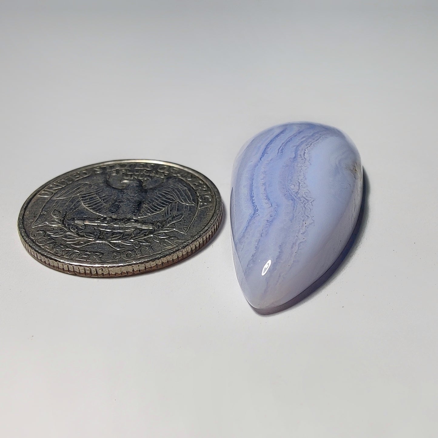 Blue Lace Agate gemstone cabochon - natural crystal healing stone for jewelry making by Gemivra