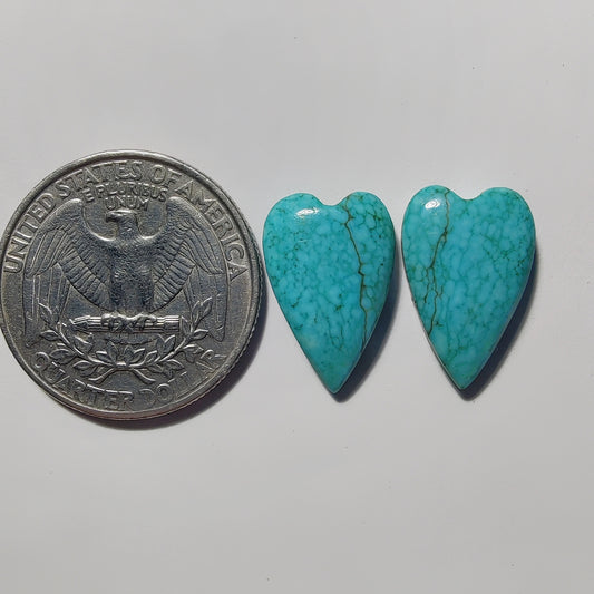 Turquoise Pair gemstone cabochon - natural crystal healing stone for jewelry making by Gemivra
