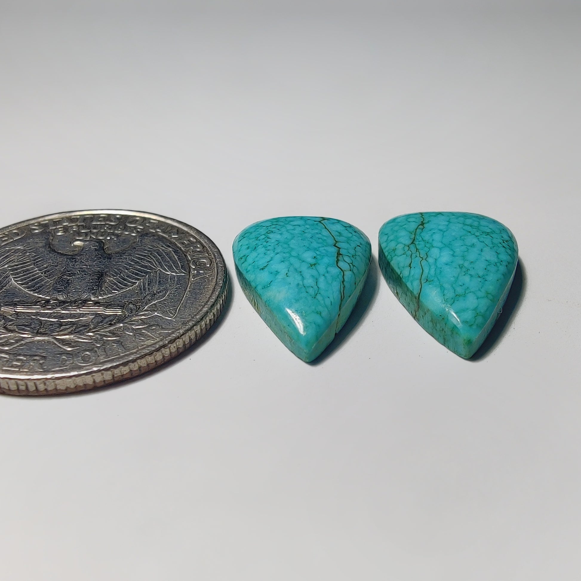 Turquoise Pair gemstone cabochon - natural crystal healing stone for jewelry making by Gemivra