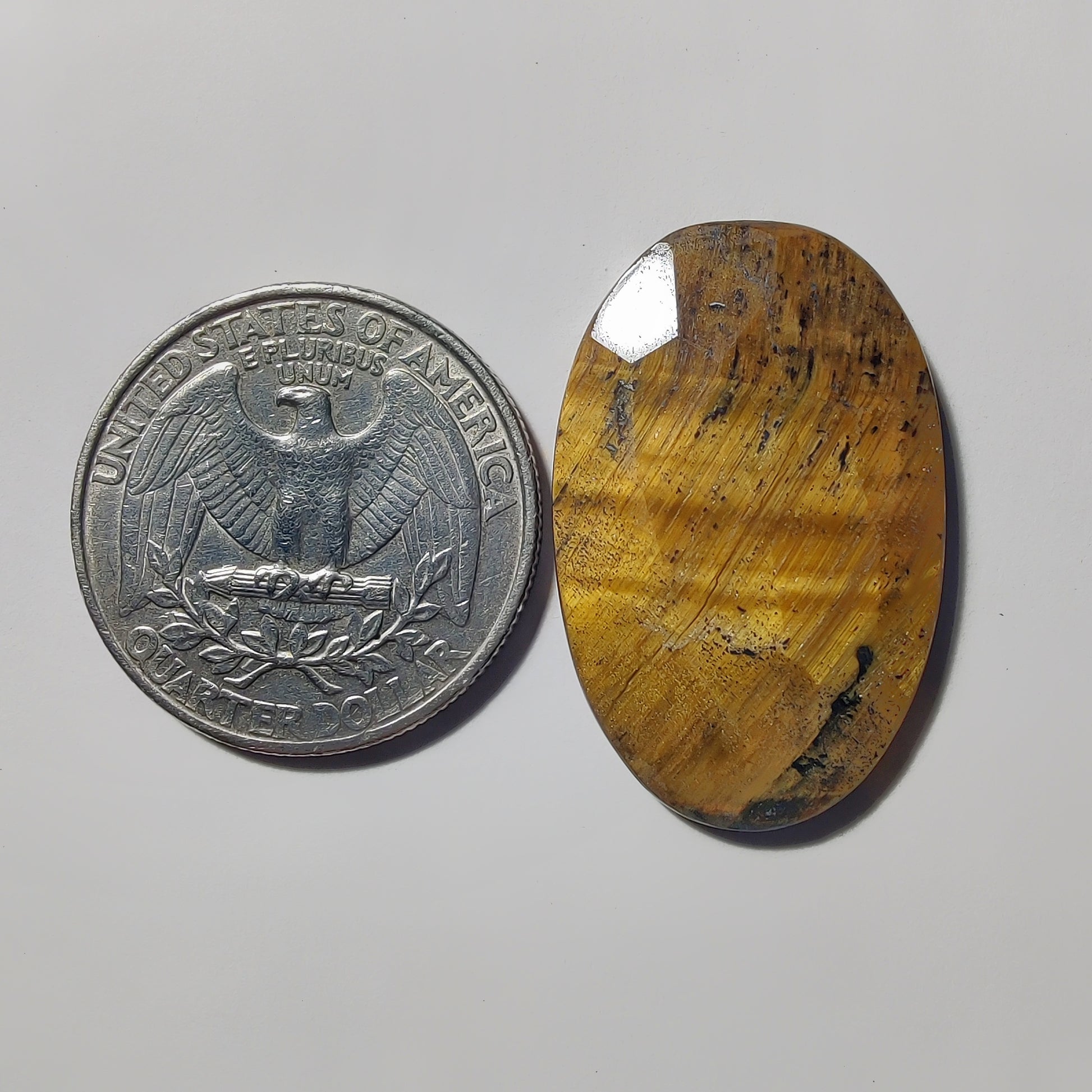 Rose Cut Tiger Eye gemstone cabochon - natural crystal healing stone for jewelry making by Gemivra
