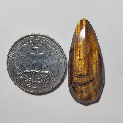 Rose Cut Tiger Eye gemstone cabochon - natural crystal healing stone for jewelry making by Gemivra
