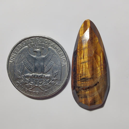 Rose Cut Tiger Eye gemstone cabochon - natural crystal healing stone for jewelry making by Gemivra