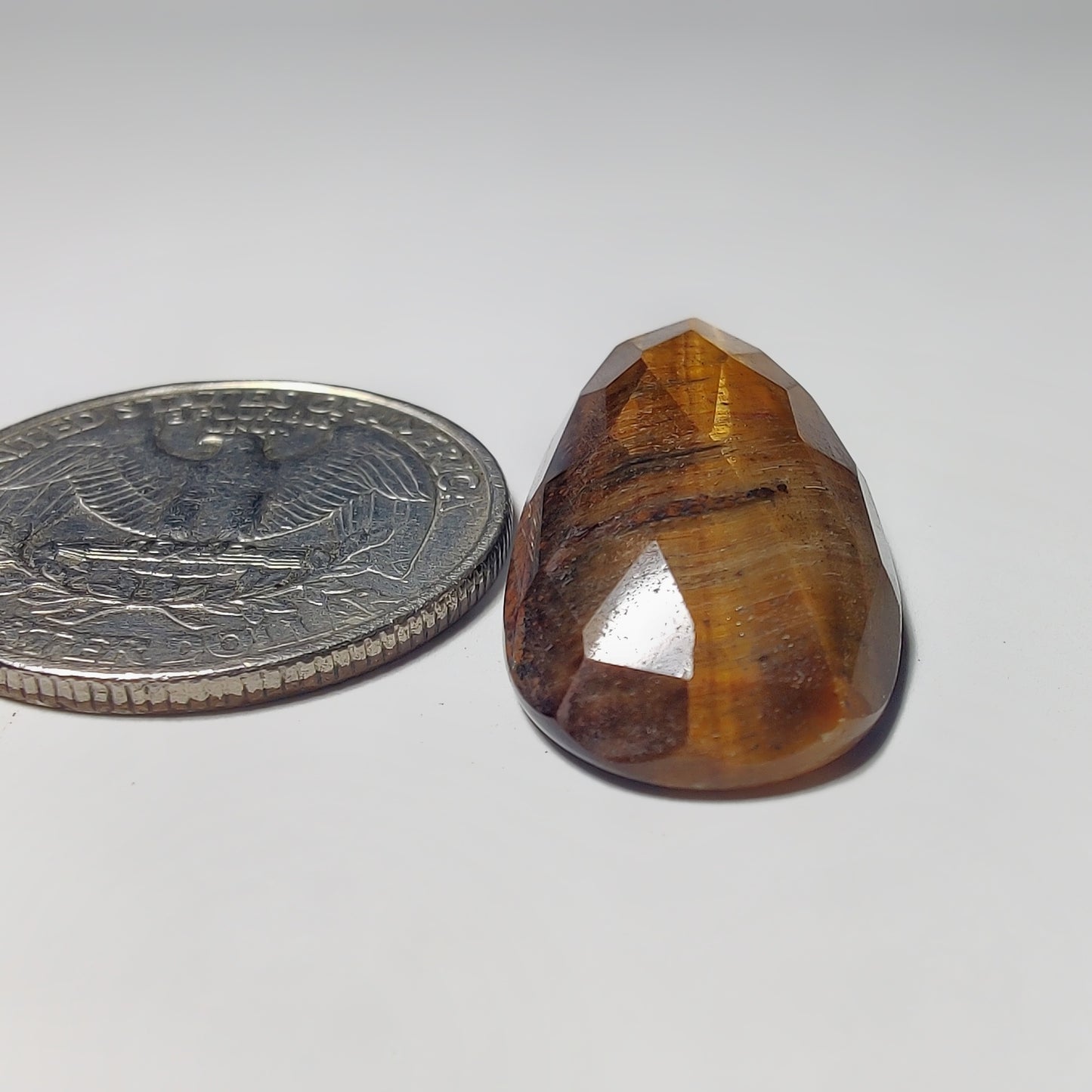 Rose Cut Tiger Eye gemstone cabochon - natural crystal healing stone for jewelry making by Gemivra