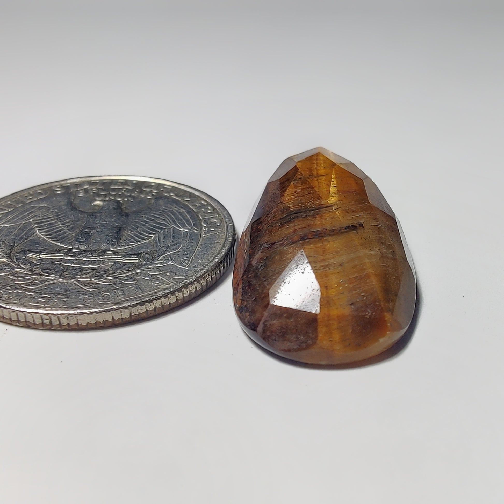 Rose Cut Tiger Eye gemstone cabochon - natural crystal healing stone for jewelry making by Gemivra