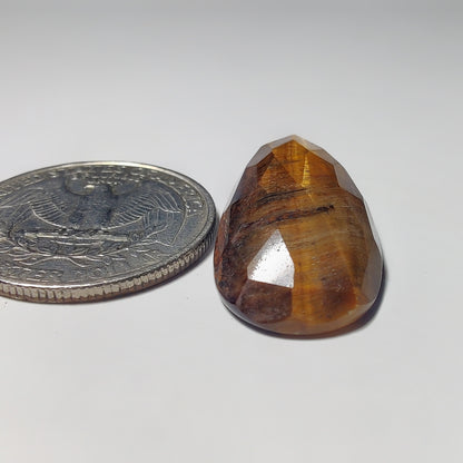 Rose Cut Tiger Eye gemstone cabochon - natural crystal healing stone for jewelry making by Gemivra