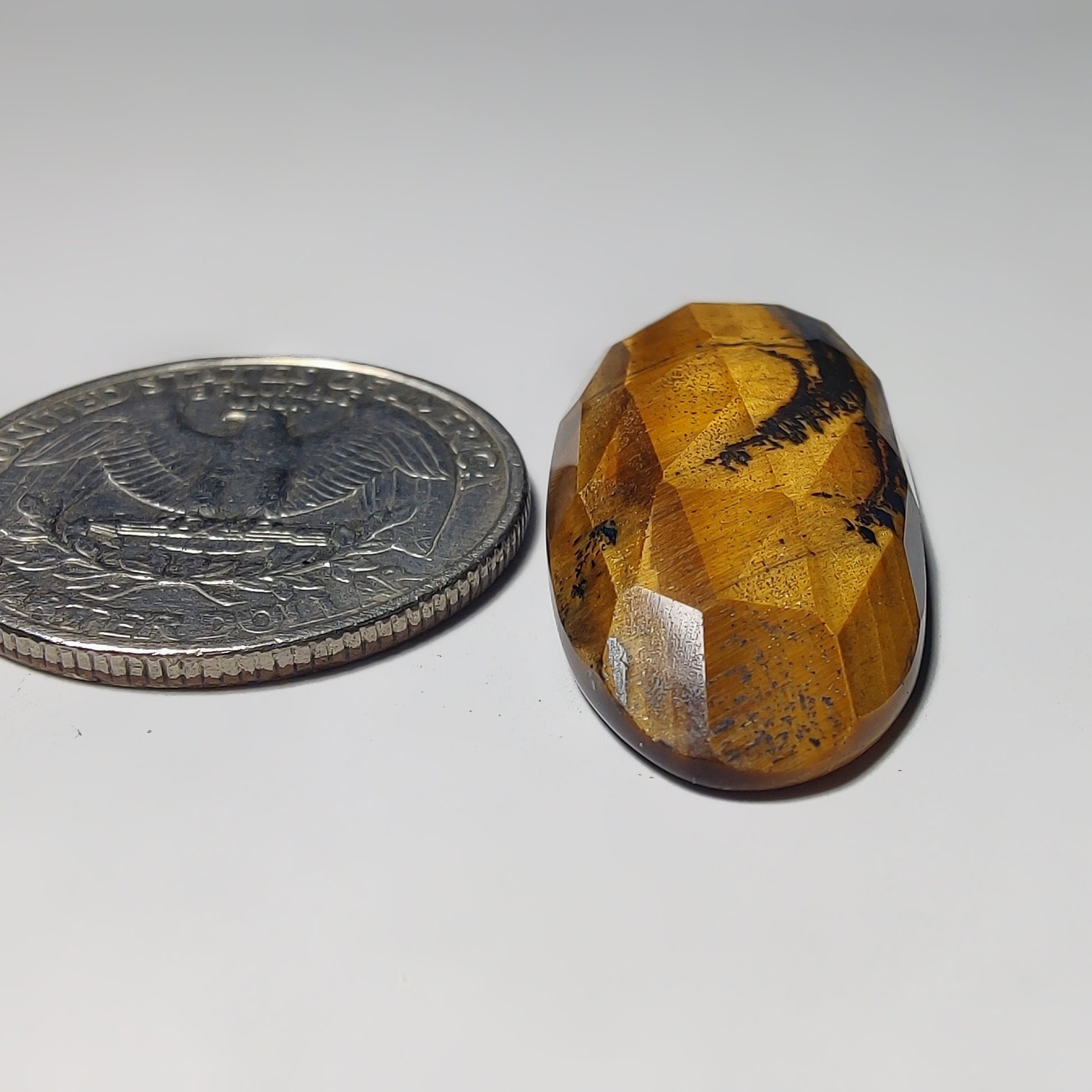 Rose Cut Tiger Eye gemstone cabochon - natural crystal healing stone for jewelry making by Gemivra