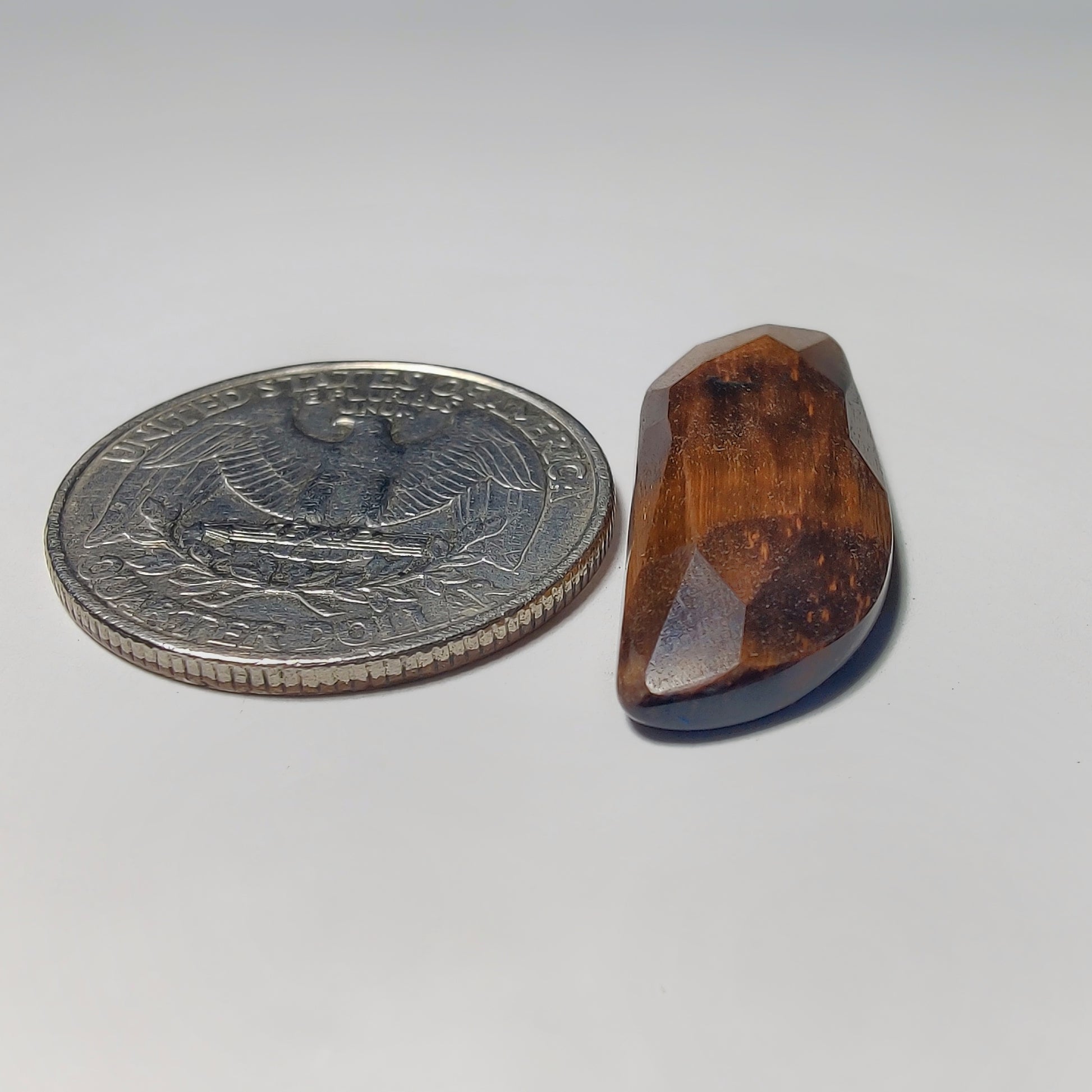 Rose Cut Tiger Eye gemstone cabochon - natural crystal healing stone for jewelry making by Gemivra