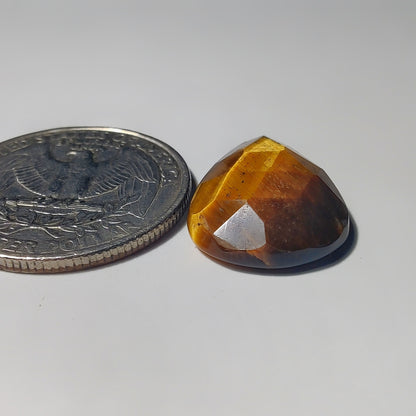 Rose Cut Tiger Eye gemstone cabochon - natural crystal healing stone for jewelry making by Gemivra