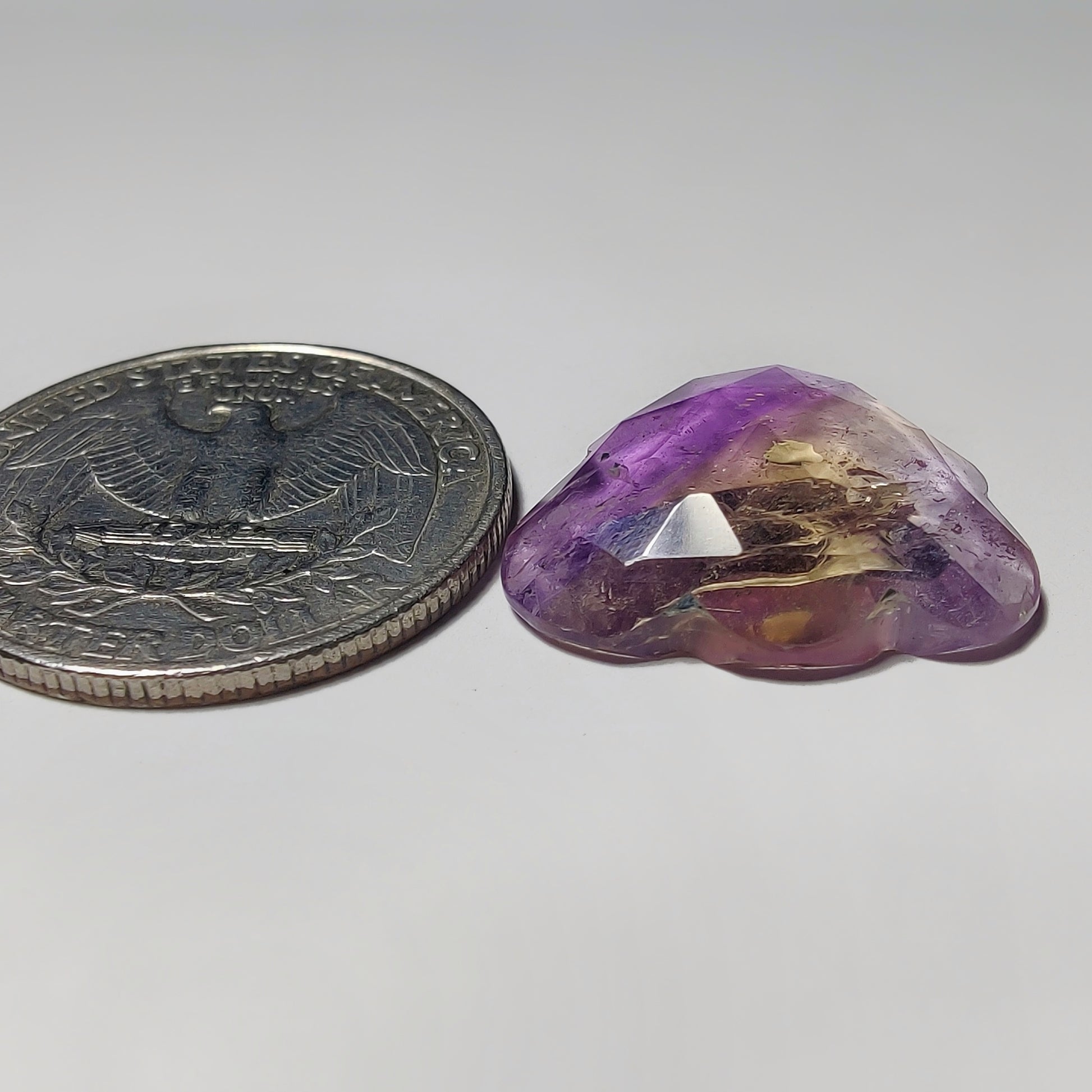 Rose Cut Ametrine Cloud gemstone cabochon - natural crystal healing stone for jewelry making by Gemivra