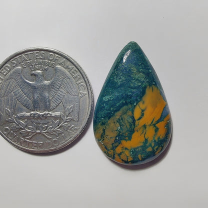 Thunder Agate gemstone cabochon - natural crystal healing stone for jewelry making by Gemivra
