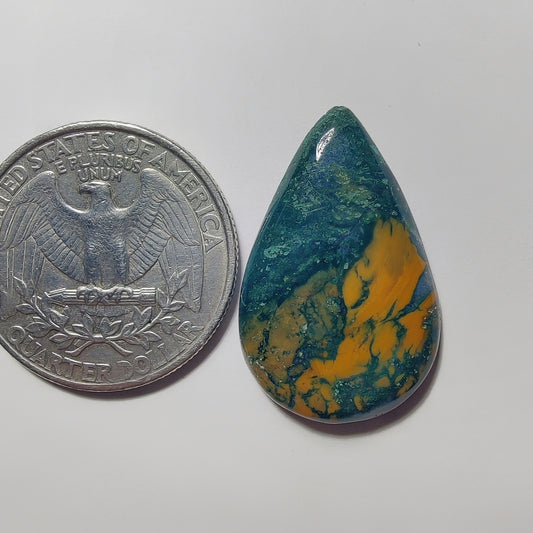 Thunder Agate gemstone cabochon - natural crystal healing stone for jewelry making by Gemivra