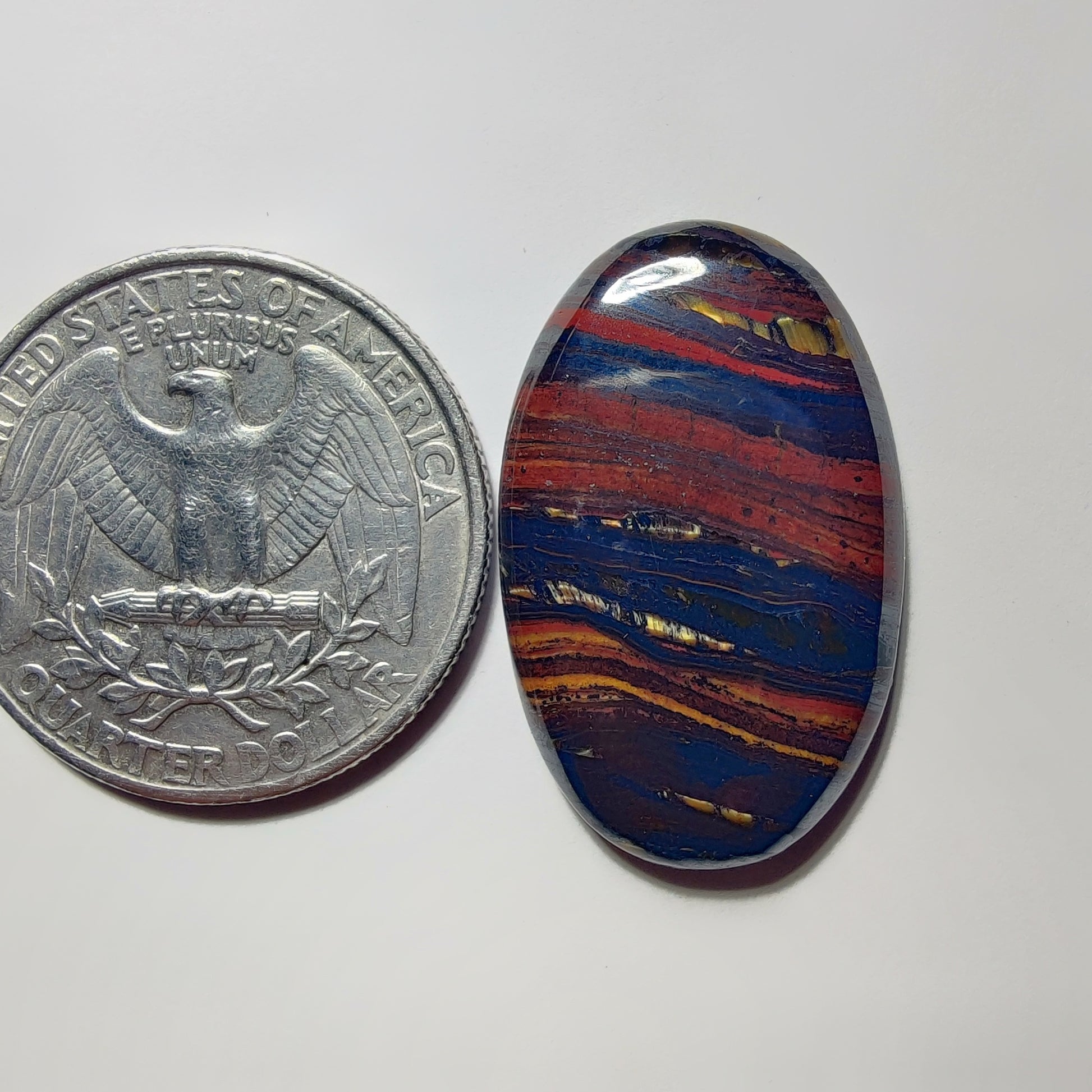 Iron Tiger gemstone cabochon - natural crystal healing stone for jewelry making by Gemivra