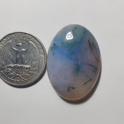 Moss Agate gemstone cabochon - natural crystal healing stone for jewelry making by Gemivra