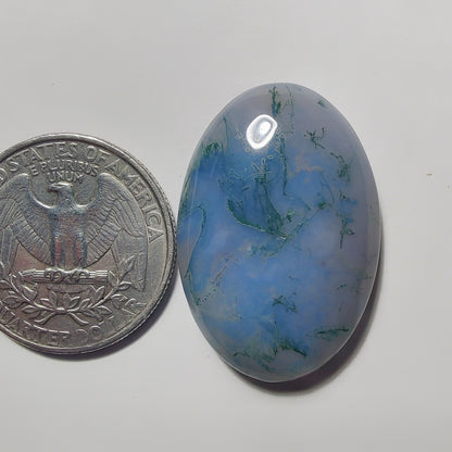 Moss Agate gemstone cabochon - natural crystal healing stone for jewelry making by Gemivra