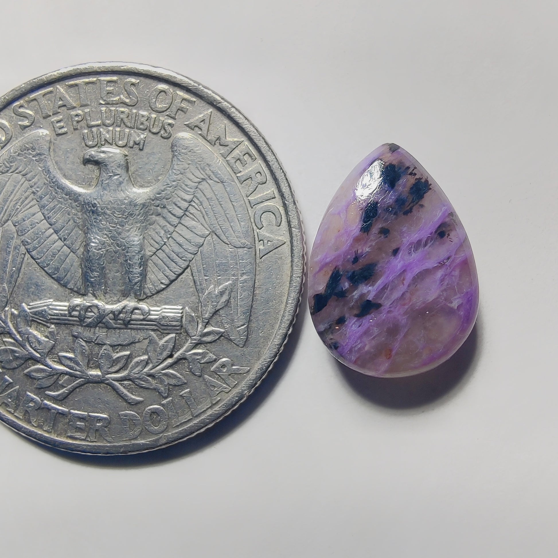 Charoite gemstone cabochon - natural crystal healing stone for jewelry making by Gemivra