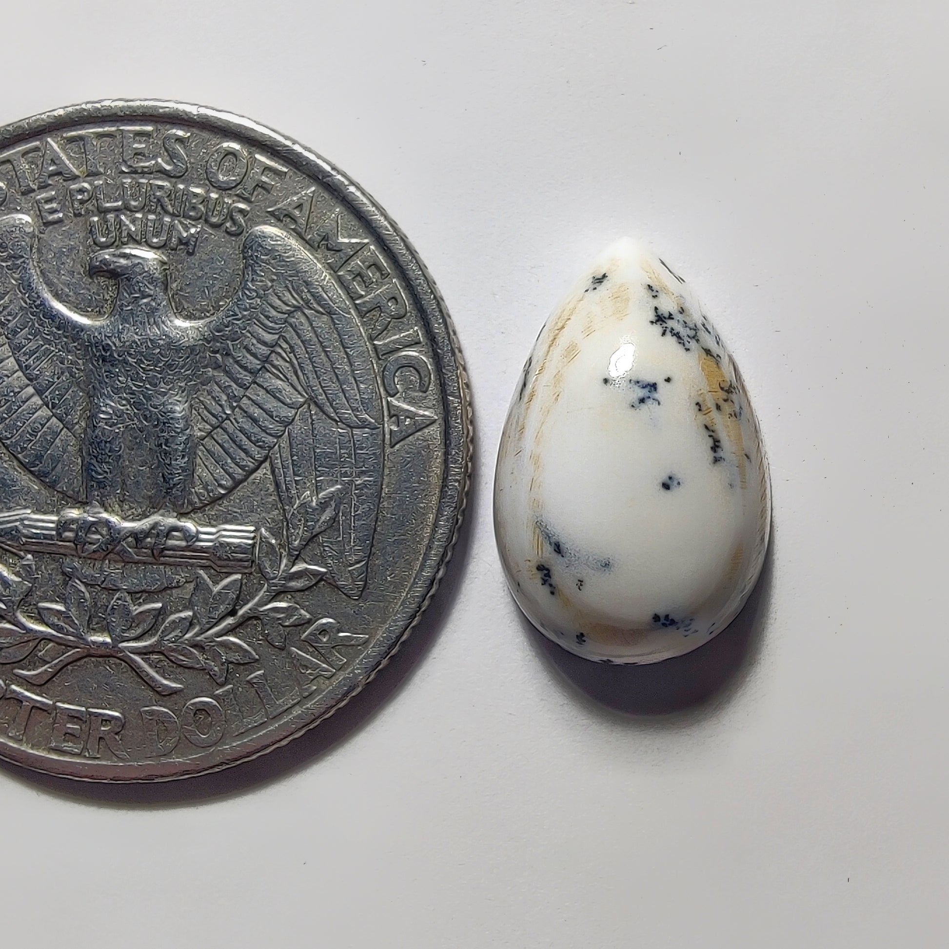 Dendritic Agate gemstone cabochon - natural crystal healing stone for jewelry making by Gemivra