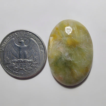 Golden Seraphinite Cabochon gemstone cabochon - natural crystal healing stone for jewelry making by Gemivra