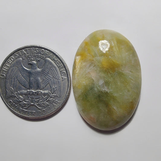 Golden Seraphinite Cabochon gemstone cabochon - natural crystal healing stone for jewelry making by Gemivra