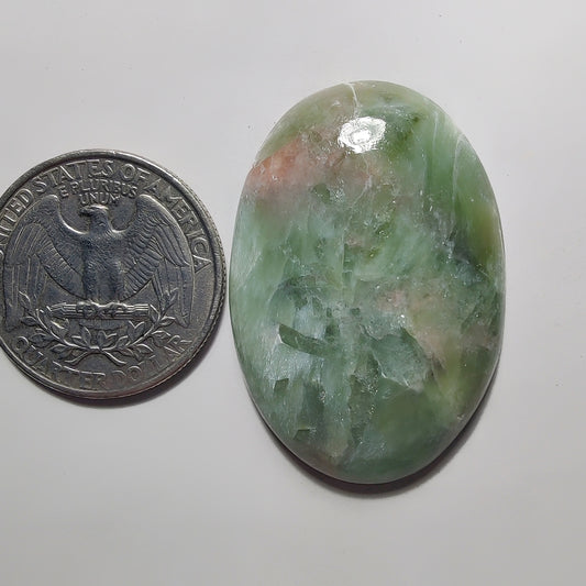 Golden Seraphinite Cabochon gemstone cabochon - natural crystal healing stone for jewelry making by Gemivra