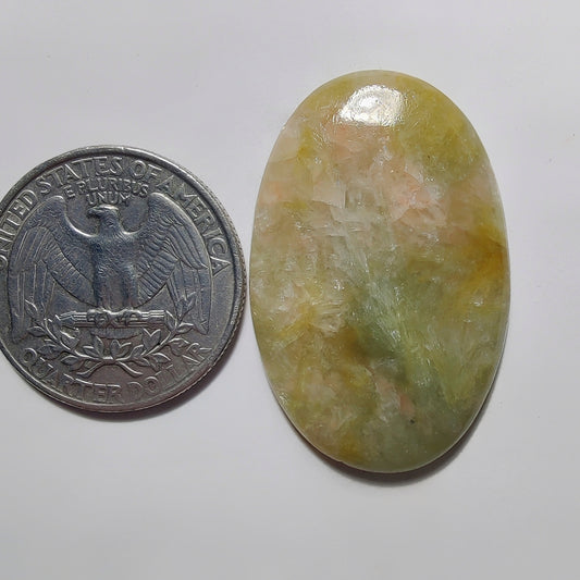 Golden Seraphinite Cabochon gemstone cabochon - natural crystal healing stone for jewelry making by Gemivra