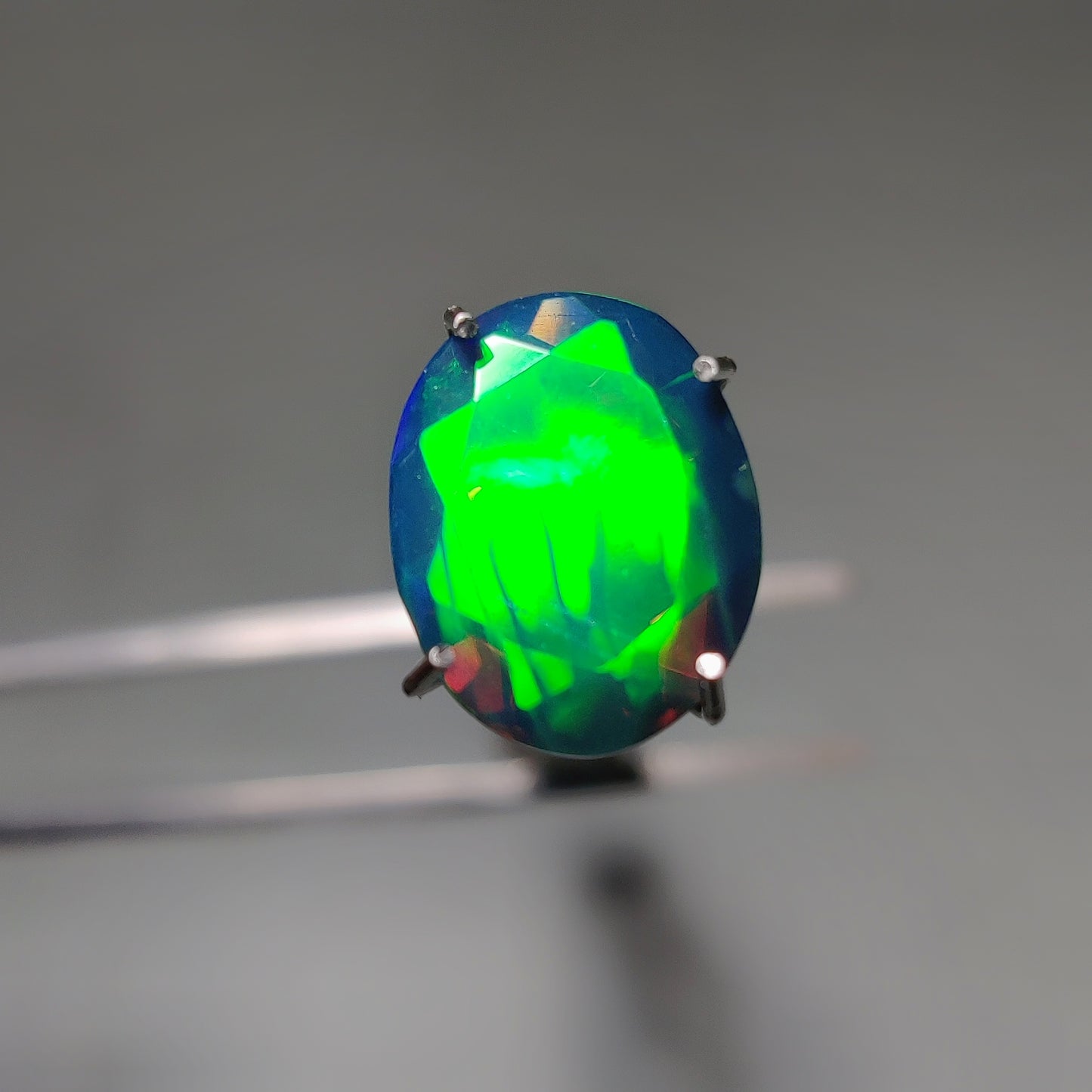 Faceted Ethiopian Black Opal gemstone cabochon - natural crystal healing stone for jewelry making by Gemivra
