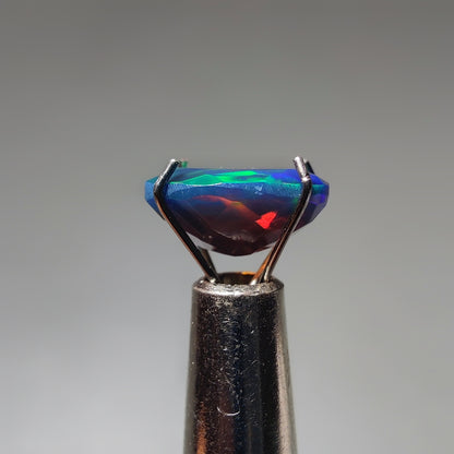 Faceted Ethiopian Black Opal gemstone cabochon - natural crystal healing stone for jewelry making by Gemivra