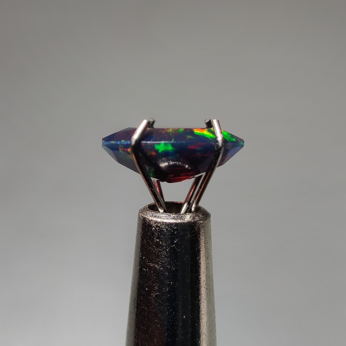Faceted Ethiopian Black Opal gemstone cabochon - natural crystal healing stone for jewelry making by Gemivra