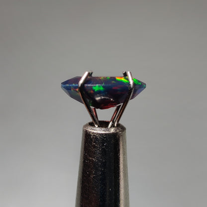 Faceted Ethiopian Black Opal gemstone cabochon - natural crystal healing stone for jewelry making by Gemivra