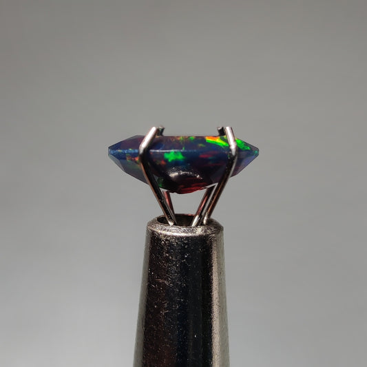 Faceted Ethiopian Black Opal gemstone cabochon - natural crystal healing stone for jewelry making by Gemivra