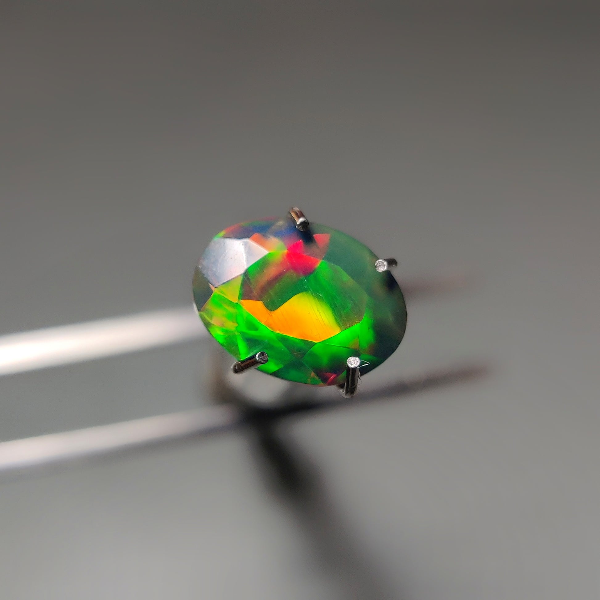 Faceted Ethiopian Black Opal gemstone cabochon - natural crystal healing stone for jewelry making by Gemivra