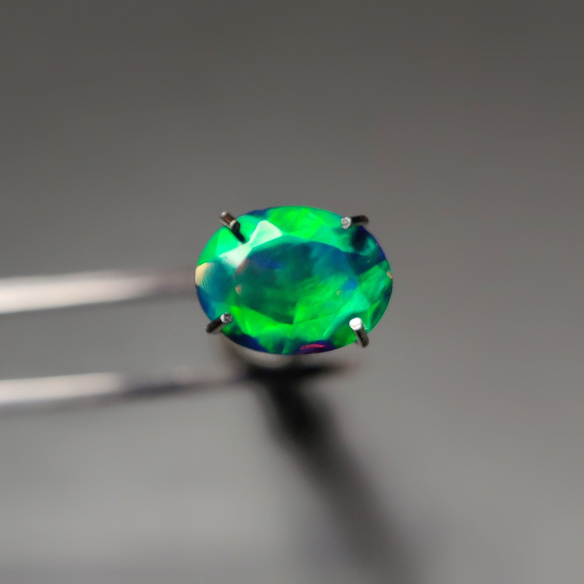 Faceted Ethiopian Black Opal gemstone cabochon - natural crystal healing stone for jewelry making by Gemivra