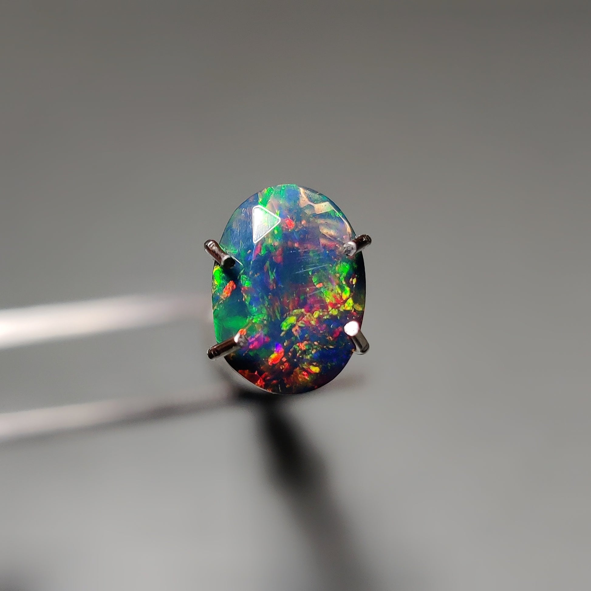 Faceted Ethiopian Black Opal gemstone cabochon - natural crystal healing stone for jewelry making by Gemivra