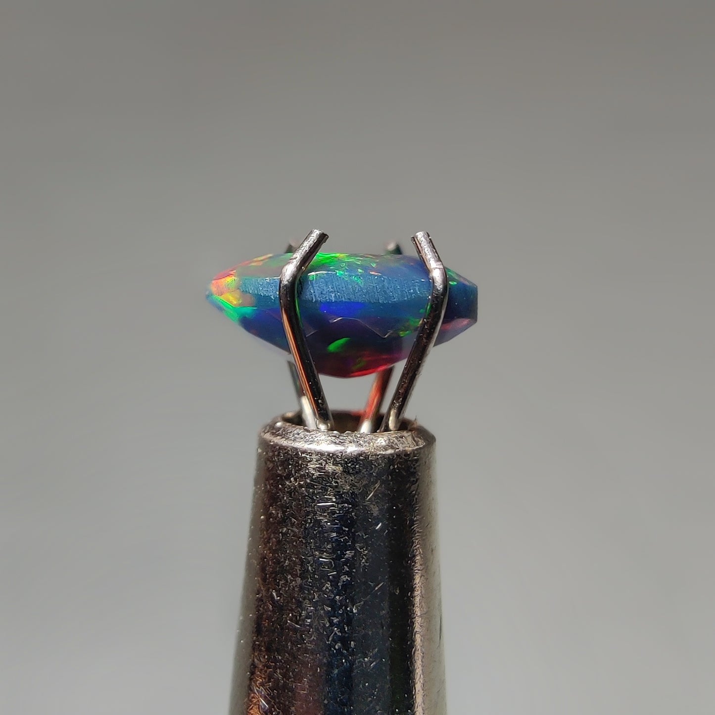 Faceted Ethiopian Black Opal gemstone cabochon - natural crystal healing stone for jewelry making by Gemivra