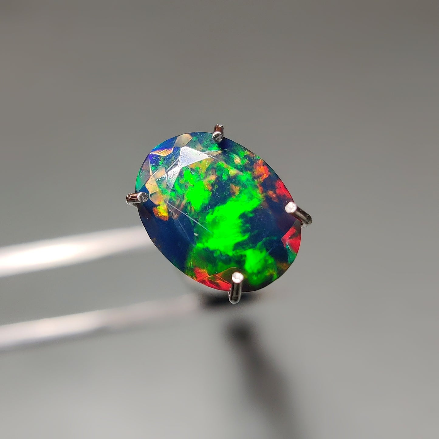 Faceted Ethiopian Black Opal gemstone cabochon - natural crystal healing stone for jewelry making by Gemivra