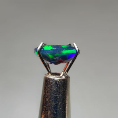 Faceted Ethiopian Black Opal gemstone cabochon - natural crystal healing stone for jewelry making by Gemivra