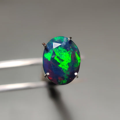 Faceted Ethiopian Black Opal gemstone cabochon - natural crystal healing stone for jewelry making by Gemivra