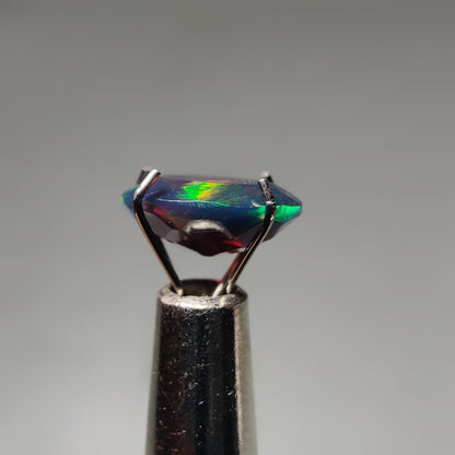 Faceted Ethiopian Black Opal gemstone cabochon - natural crystal healing stone for jewelry making by Gemivra